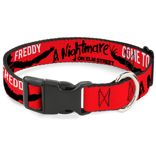 Plastic Clip Collar - A NIGHTMARE ON ELM ST COME TO FREDDY Long Arms Silhouette Red/Black