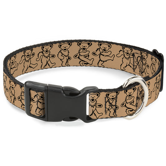 Plastic Clip Collar - Dancing Bears Tan/Black