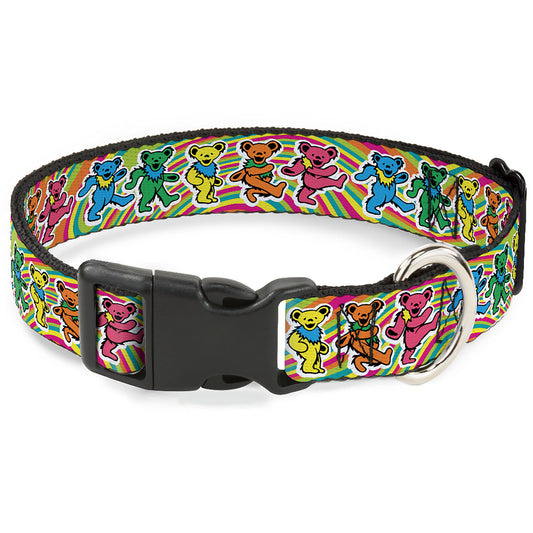 Plastic Clip Collar - Grateful Dead Dancing Bears Swirl Multi Color