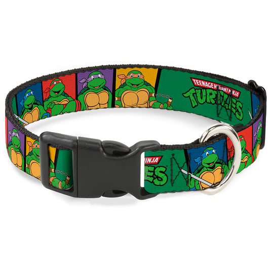Plastic Clip Collar - Classic TMNT Group Pose3/TMNT Logo Green/Multi Color
