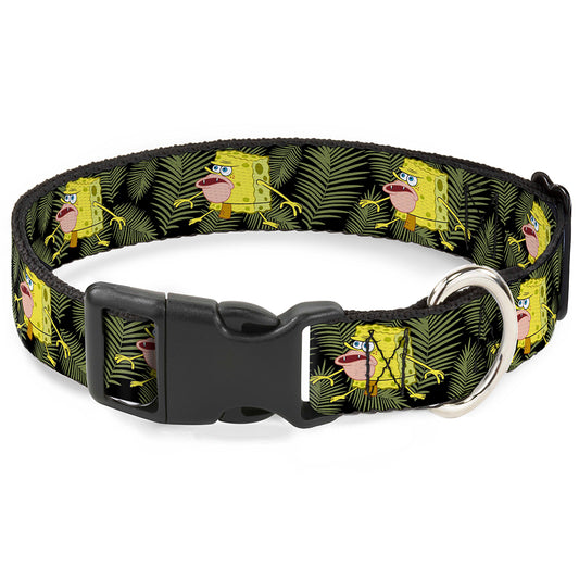 Plastic Clip Collar - Primitive Sponge Pose/Leaves Black/Green