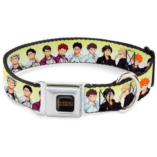 HAIKYU Title Logo Full Color Black/Orange Seatbelt Buckle Collar - Haikyu Six Volleyball Team Player Pairs Line Up Yellows
