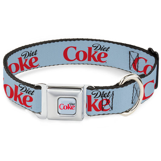 DIET COKE Logo Full Color Light Gray Seatbelt Buckle Collar - DIET COKE Logo Light Gray/Black/Red