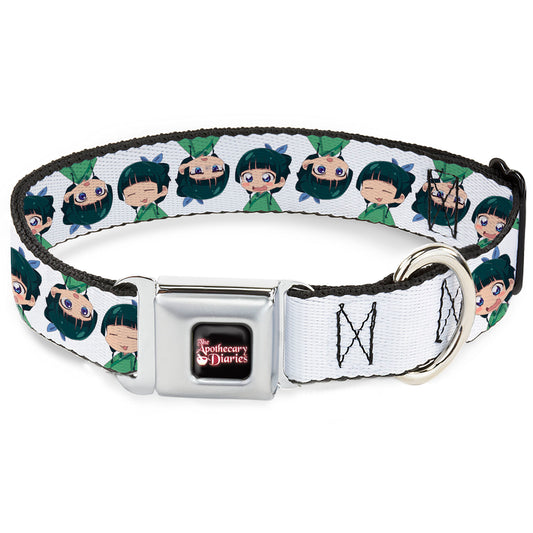 THE APOTHECARY DIARIES Title Logo Full Color Black/Red/White Seatbelt Buckle Collar - The Apothecary Diaries Chibi Maomao Expressions Flip White