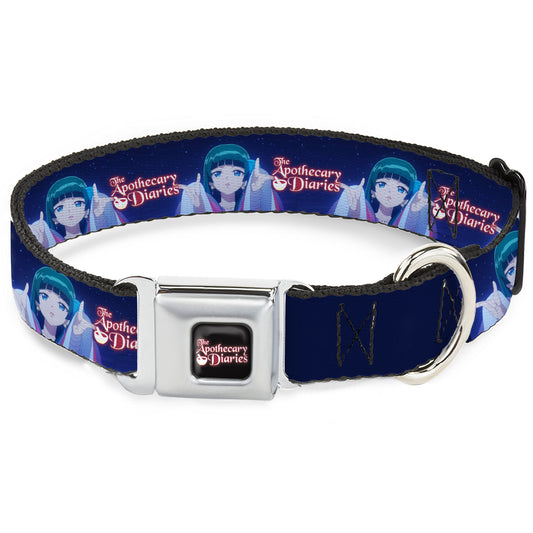 THE APOTHECARY DIARIES Title Logo Full Color Black/Red/White Seatbelt Buckle Collar - THE APOTHECARY DIARIES Maomao Hands Out Pose and Title Logo Purples