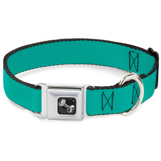 Dog Bone Seatbelt Buckle Collar - Teal