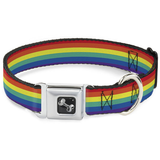 Seatbelt Buckle Collar - Rainbow Print
