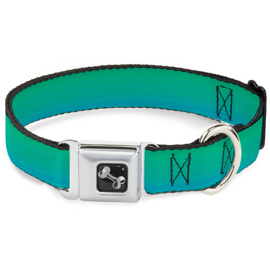 Dog Bone Seatbelt Buckle Collar - Teal Ombre