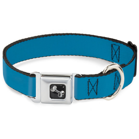 Dog Bone Seatbelt Buckle Collar - Vivid Turquoise