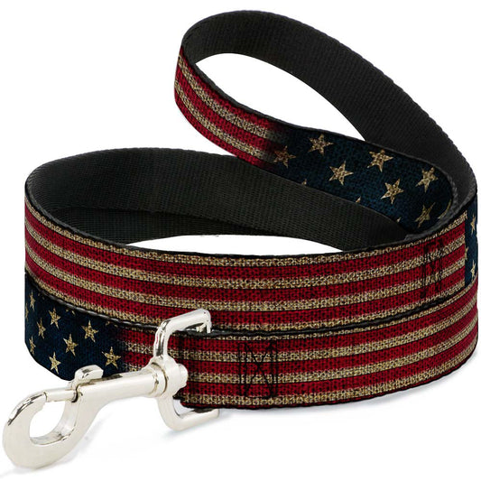 Dog Leash - Vintage US Flag Stretch