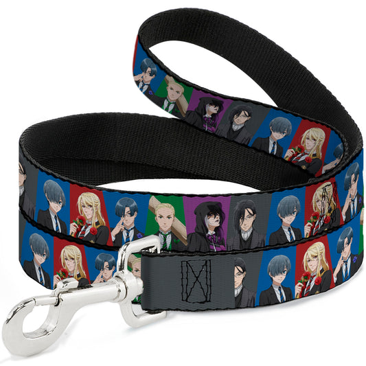 Dog Leash - Black Butler Six Character Pose Blocks Multi Color