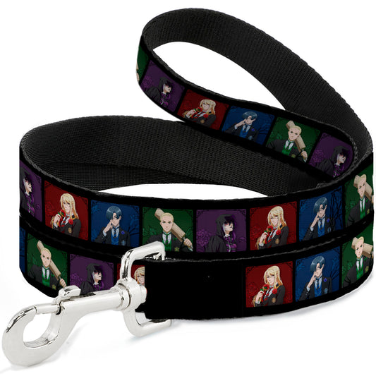 Dog Leash - Black Butler House Head Pose Blocks Black/Multi Color
