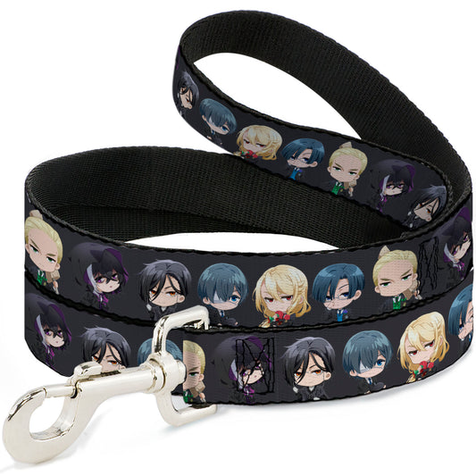 Dog Leash - Black Butler Six Chibi Characters Poses Black