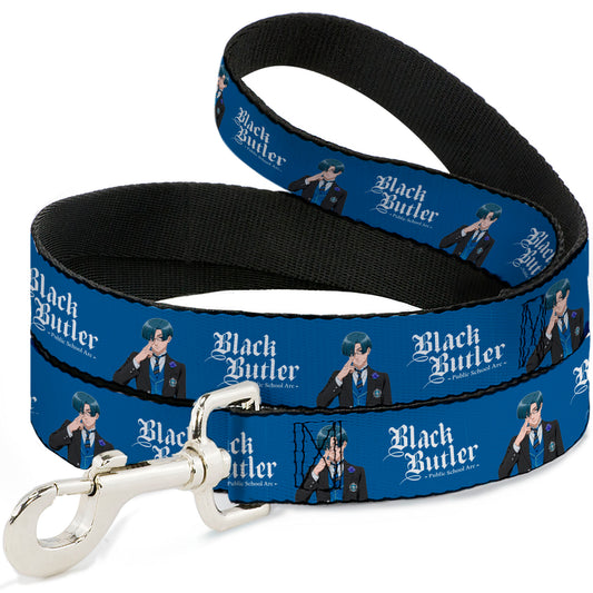 Dog Leash - BLACK BUTLER Lawrence Bluewer Pose and Title Logo Blue