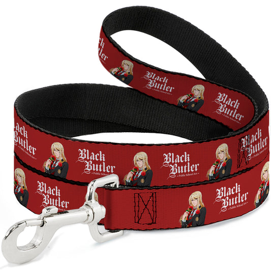Dog Leash - BLACK BUTLER Edgar Redmond Pose and Title Logo Red