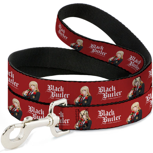 Dog Leash - BLACK BUTLER Edgar Redmond Pose and Title Logo Red