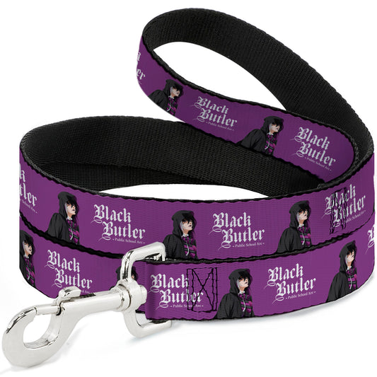 Dog Leash - BLACK BUTLER Violet Gregory Pose and Title Logo Purple