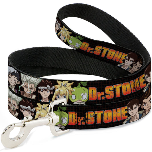 Dog Leash - DR. STONE Title Logo and Character Group Black