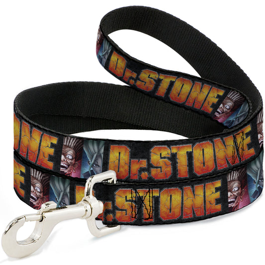 Dog Leash - DR. STONE Title Logo and Ibarra Suika Split Pose Black