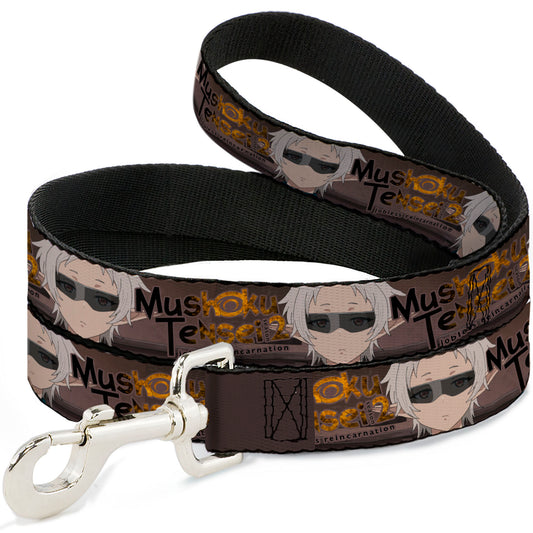 Dog Leash - MUSHOKU TENSEI Sylphiette Fitz Guard Pose and Title Logo Browns
