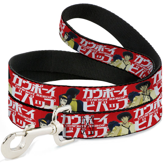 Dog Leash - COWBOY BEBOP Spike and Faye Back to Back Pose and Title Logo Red/White