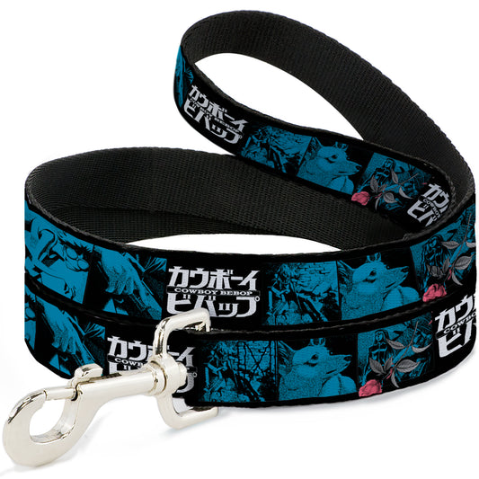 Dog Leash - COWBOY BEBOP Title Logo and Character Blocks Black/Blues