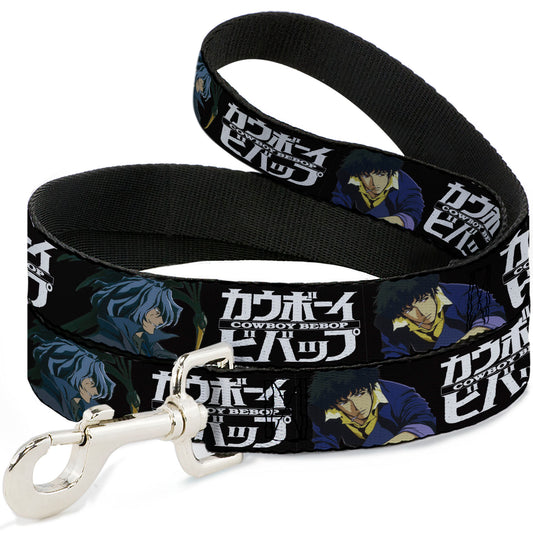 Dog Leash - COWBOY BEBOP Spike and Vicious Pose and Title Logo Black/Blues