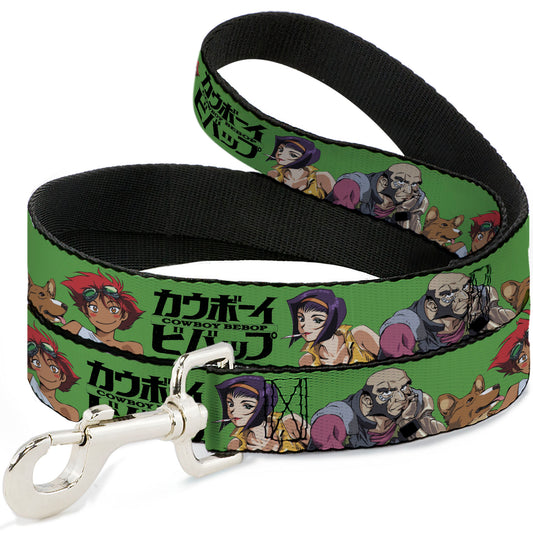 Dog Leash - COWBOY BEBOP Crew Group Pose and Title Logo Green/Black