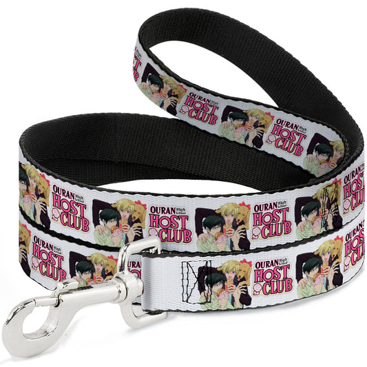 Dog Leash - OURAN HIGH SCHOOL HOST CLUB Kyoya Haruhi and Antoinette Pose and Title Logo White