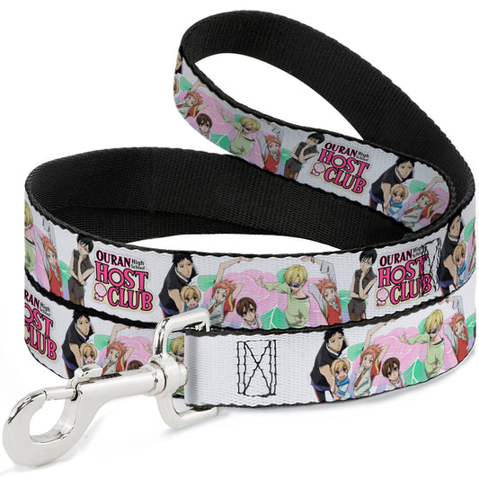 Dog Leash - OURAN HIGH SCHOOL Seven Character Group Pose and Title Logo White