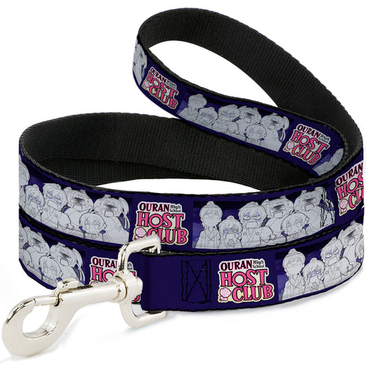 Dog Leash - OURAN HIGH SCHOOL HOST CLUB Character Doodle and Title Logo Violet