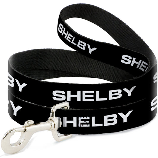 Dog Leash - SHELBY Text Only Black/White
