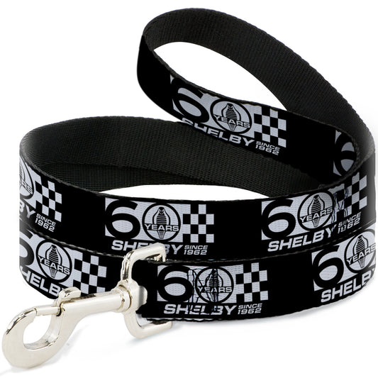 Dog Leash - SHELBY 60 YEARS SINCE 1962 Checker Black/White
