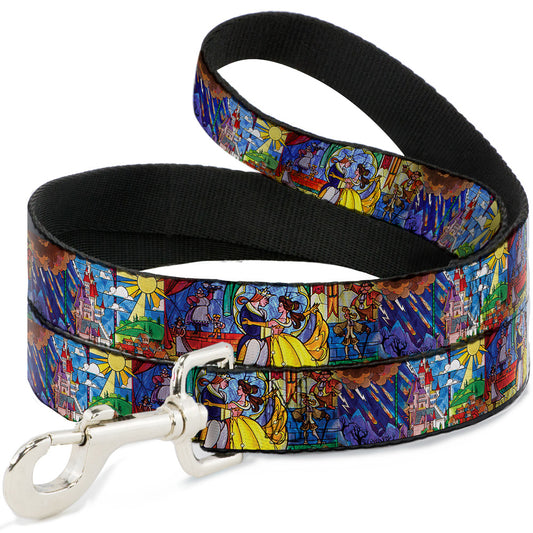 Dog Leash - Beauty & the Beast Stained Glass Scenes