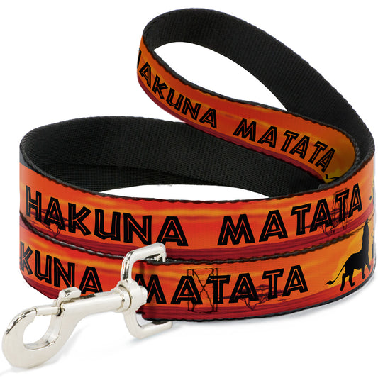 Dog Leash - Lion King HAKUNA MATATA Sunset Oranges/Black