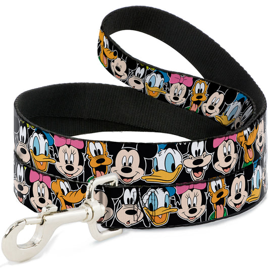 Dog Leash - Classic Disney Character Faces Black