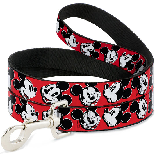Dog Leash - Mickey Mouse Expressions Red/Black/White