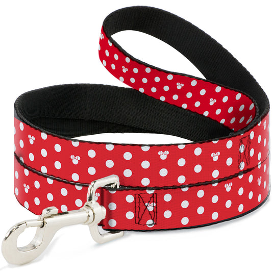 Dog Leash - Minnie Mouse Polka Dot/Mini Silhouette Red/White