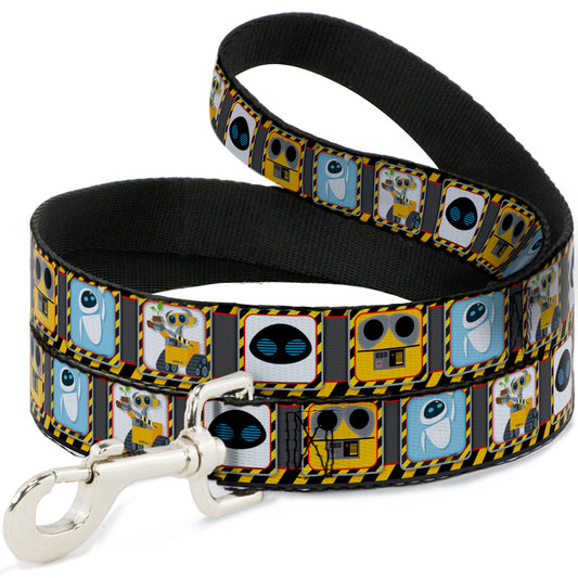 Dog Leash - WALL-E & EVE Pose/Face Hazard Blocks Gray/Yellow/Black