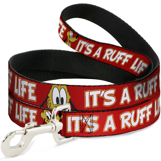 Dog Leash - Pluto 2-Pose IT'S A RUFF LIFE Red/Yellow/White