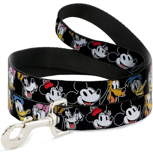 Dog Leash - Disney The Sensational Six Smiling Faces Black