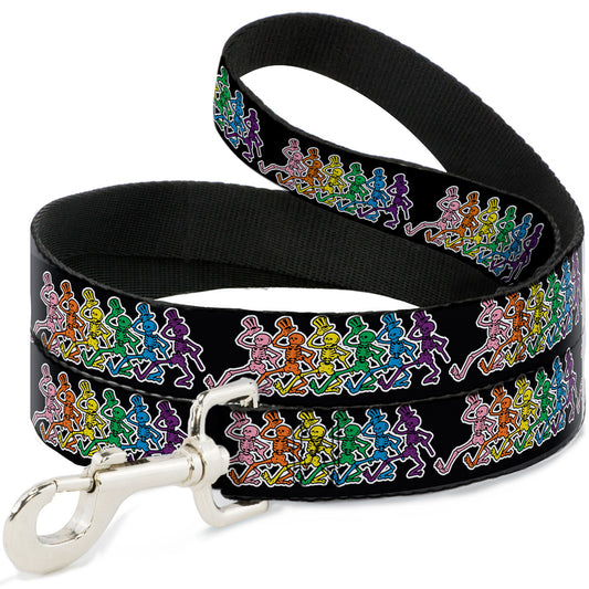 Dog Leash - Dancing Skeletons Black/Multi Color