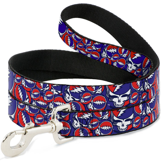 Dog Leash - Steal Your Face Stacked Red/White/Blue