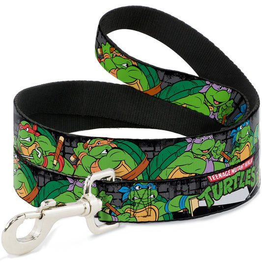 Dog Leash - Classic TMNT Group Pose4 in Sewer/TMNT Logo
