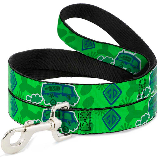 Dog Leash - Scooby Doo Mystery Machine/Dog Tag Collage Greens/Blues