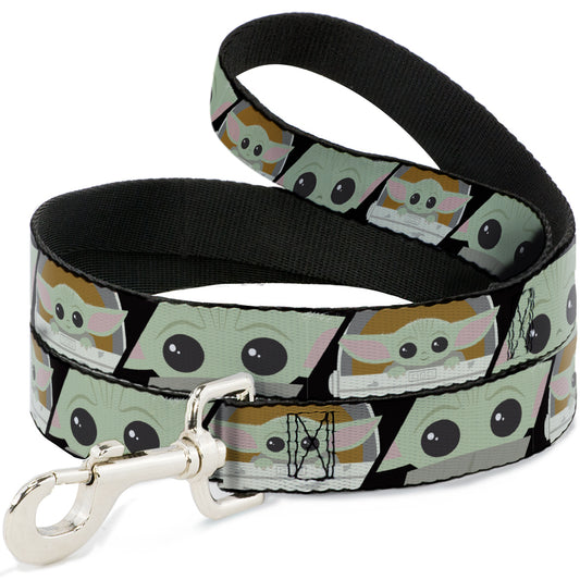 Dog Leash - Star Wars The Child Chibi Face Blocks Black