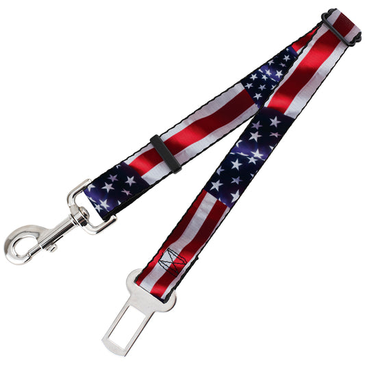 Dog Safety Seatbelt for Cars - American Flag Vivid Close-Up