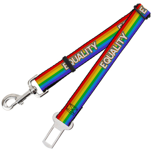 Dog Safety Seatbelt for Cars - EQUALITY Stripe Rainbow White