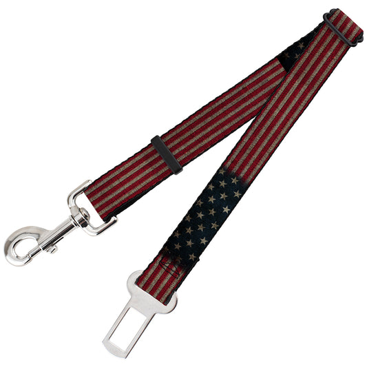 Dog Safety Seatbelt for Cars - Vintage US Flag Stretch
