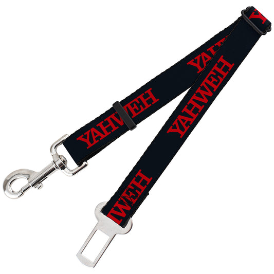 Dog Safety Seatbelt for Cars - YAHWEH Text Navy Blue Red